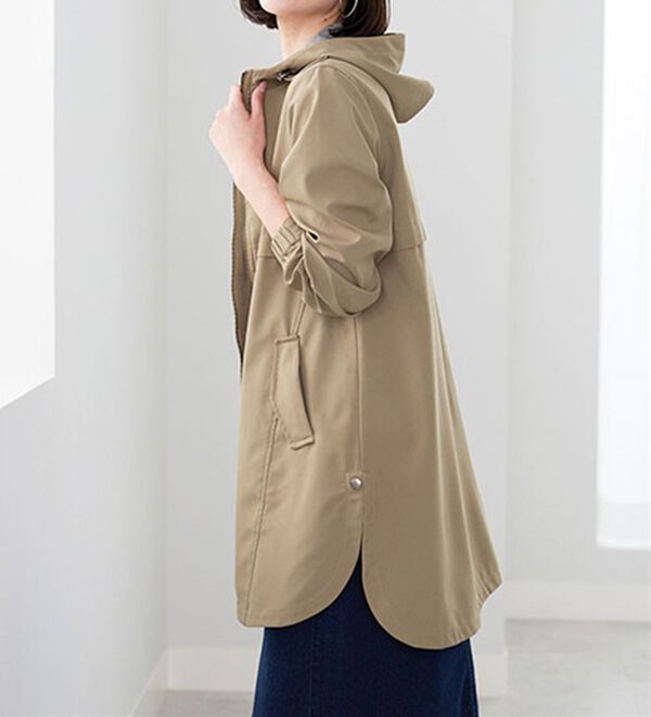 BELLUNA（ベルーナ）の「はっ水加工ボンディング素材ロング丈パーカー（ロングコート）」｜詳細画像