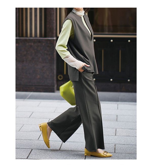 RANAN（ラナン）の「きれい見せ深Ｖネックカットソーベスト（ベスト）」｜詳細画像