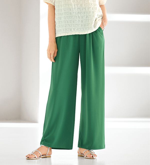 BELLUNA（ベルーナ）の「シャリさら！快適ドロストワイドパンツ（ワイドパンツ・ガウチョ）」｜詳細画像