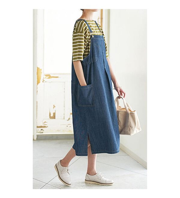 BELLUNA（ベルーナ）の「大人のデニム素材サロペット（ジャンパースカート）」｜詳細画像