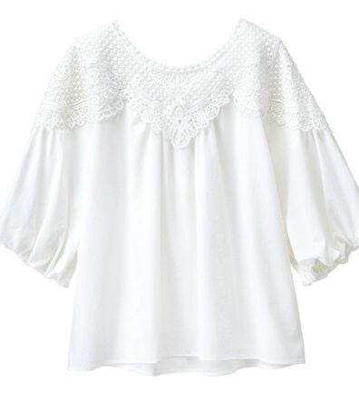 RANAN（ラナン）の「レース切替ボリューム袖ブラウス（ブラウス）」