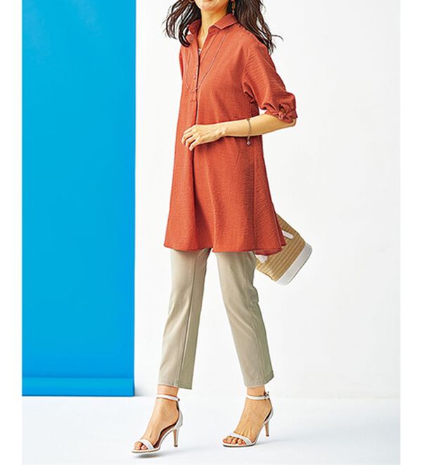 BELLUNA（ベルーナ）の「【再入荷】美ストレッチ素材アンクル丈レギンスパンツ（クロップドパンツ）」｜詳細画像