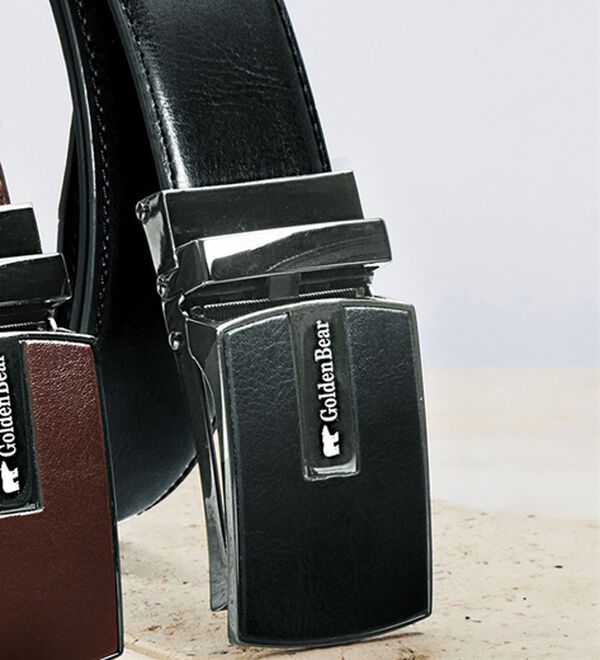 「＜ゴールデンベア＞長く使える！着脱楽々ベルト（メンズベルト）」｜バックルブラック