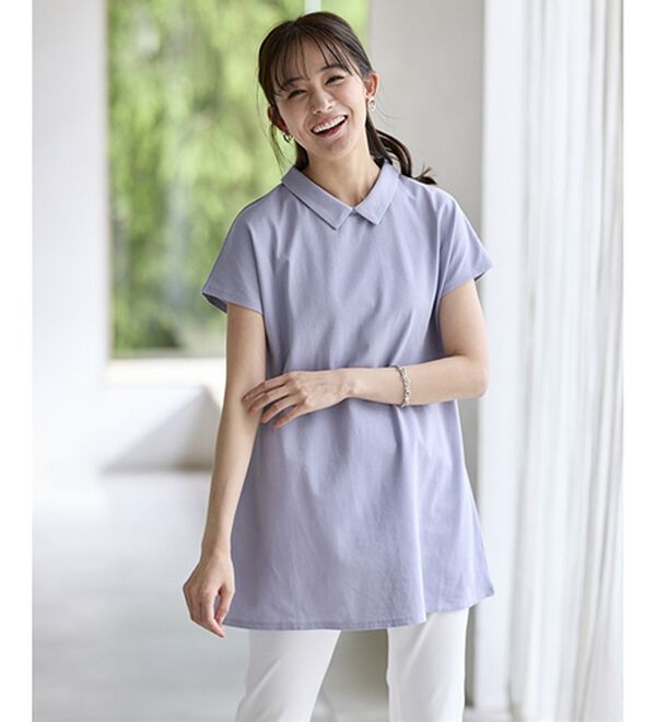 BELLUNA（ベルーナ）の「ヒンヤリ！綿１００％かのこポロチュニック（チュニック）」｜詳細画像