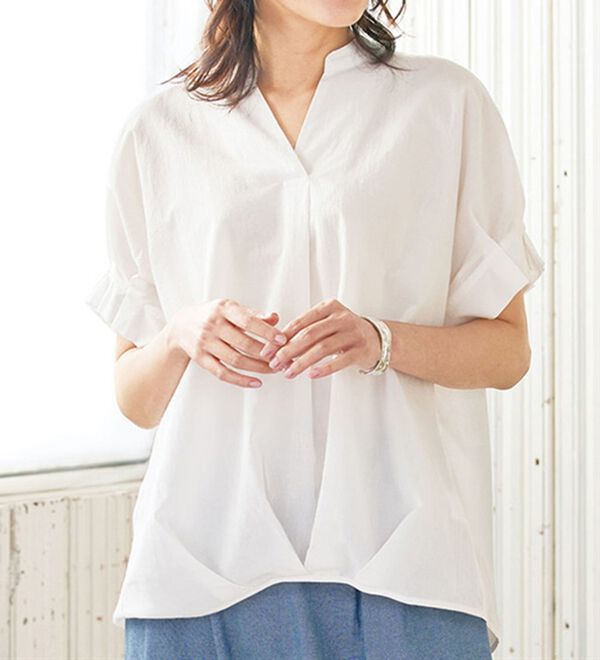 BELLUNA（ベルーナ）の「サッと決まる！タック袖ゆったりブラウス（ブラウス）」｜詳細画像