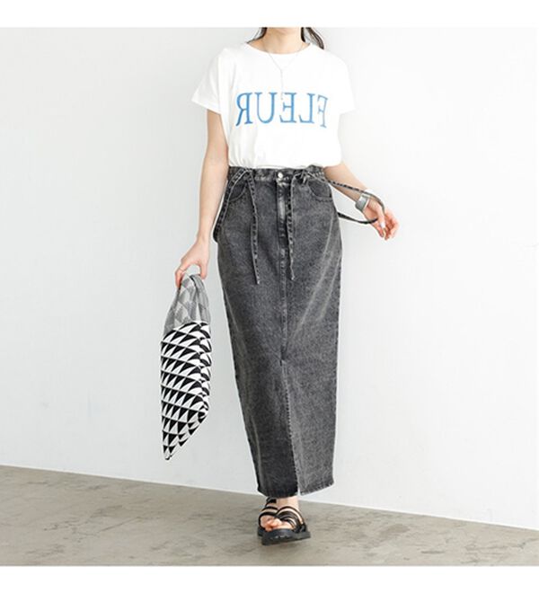 GeeRA（ジーラ）の「フロントスリットナローデニムスカート（ロングスカート）」｜詳細画像