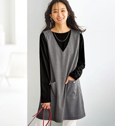 BELLUNA（ベルーナ）の「ジャカード素材ジャンスカアンサンブル（アンサンブル）」