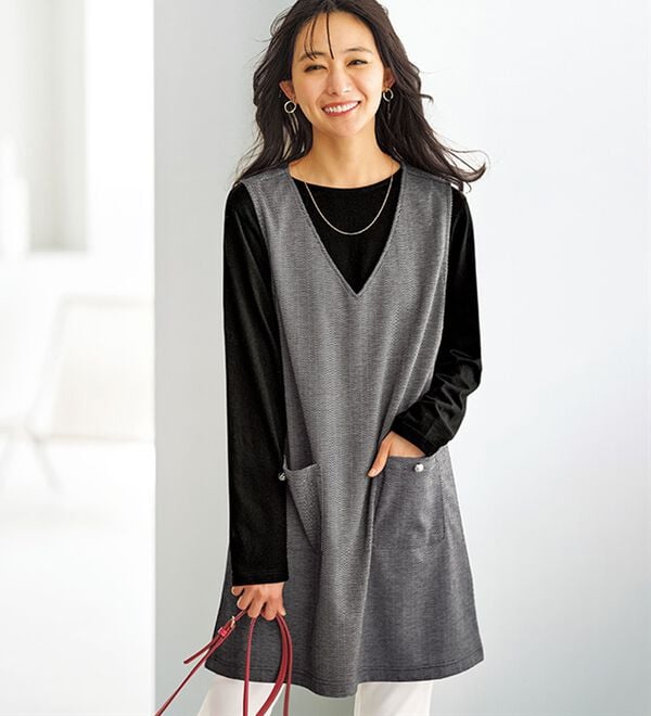 BELLUNA（ベルーナ）の「ジャカード素材ジャンスカアンサンブル（アンサンブル）」｜詳細画像