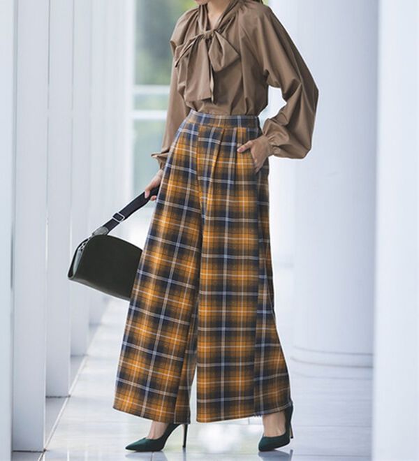 RANAN（ラナン）の「柔らかあったか！裏起毛ロングフレアガウチョパンツ（フルレングスパンツ）」｜詳細画像