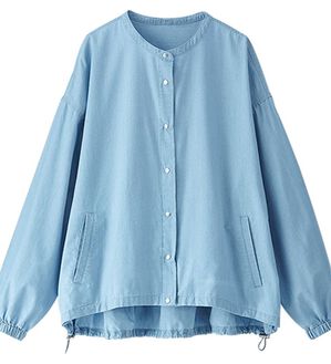 BELLUNA（ベルーナ）の「ＵＶカットひんやり軽いデニムブルゾン（ブルゾン）」｜サックス