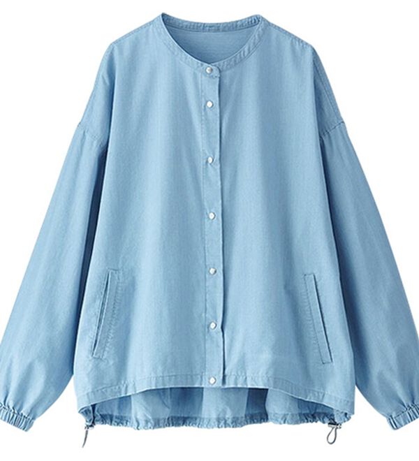 BELLUNA（ベルーナ）の「ＵＶカットひんやり軽いデニムブルゾン（ブルゾン）」｜サックス