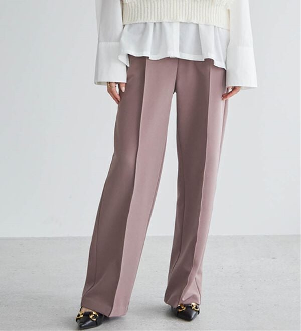 RANAN（ラナン）の「裏起毛美脚シルエットピンタックワイドパンツ（フルレングスパンツ）」｜詳細画像