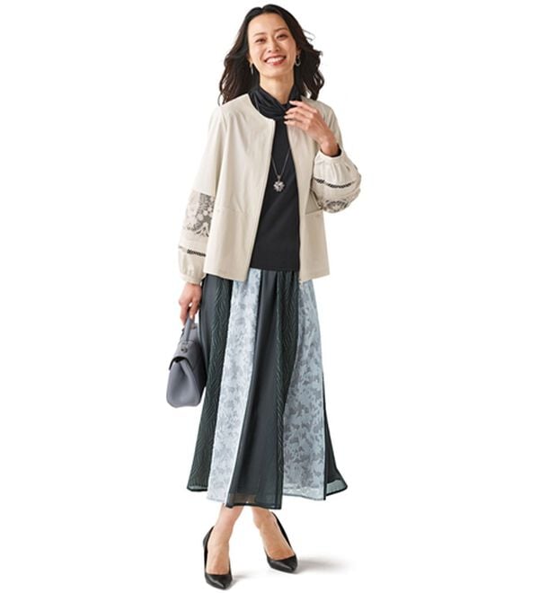 BELLUNA（ベルーナ）の「《秋のエレガントアウター》レース切替デザインジャケット（その他ジャケット）」｜詳細画像