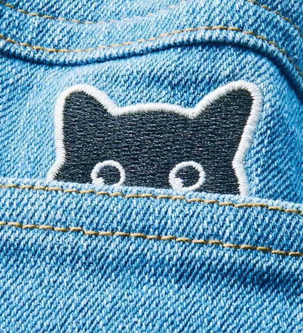 ルフラン（ルフラン）の「【２本組】ねこいっぱいのデニムパンツ（フルレングスパンツ）」｜詳細画像