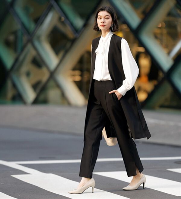 GeeRA（ジーラ）の「【２点セット】ロングジレセットアップスーツ（パンツスーツ）」｜詳細画像