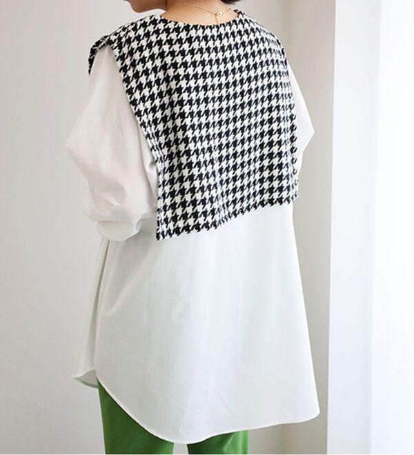 GeeRA（ジーラ）の「ツイード切替ブラウス（ブラウス）」｜詳細画像