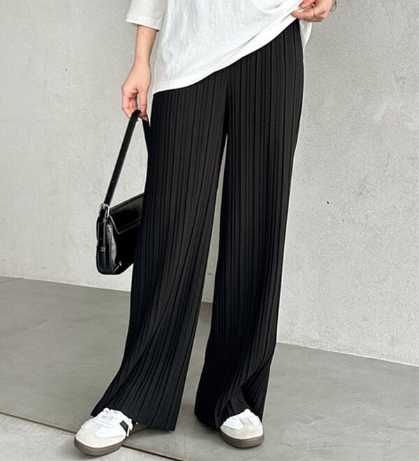 GeeRA（ジーラ）の「セルフカットセミワイドプリーツパンツ（フルレングスパンツ）」｜詳細画像