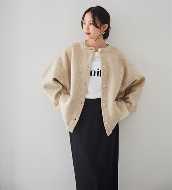 RANAN（ラナン）の「裏配色ゴールド調ボタンニットコーディガン（ニットカーディガン）」｜詳細画像