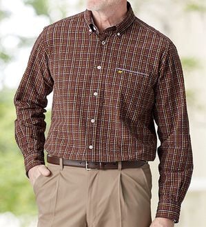 「＜ゴールデンベア＞袖丈選べる綿１００％サッカーシャツ（メンズシャツ）」｜詳細画像