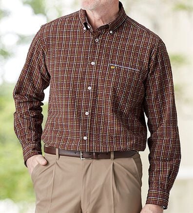 「＜ゴールデンベア＞袖丈選べる綿１００％サッカーシャツ（メンズシャツ）」