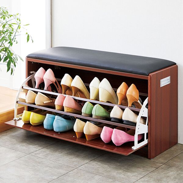 腰かけ付シューズボックス 大（約幅84cm） 完成品 腰かけ付シューズボックス 大（約幅84cm） 完成品 【公式通販】