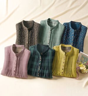 BELLUNA（ベルーナ）の「綿１００％ダブルガーゼオーバーブラウス（ブラウス）」｜詳細画像