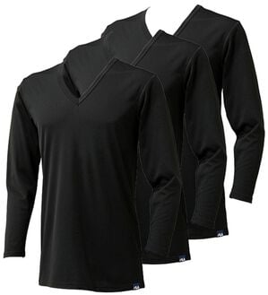 「【３枚組】＜フィラ＞ホットテック　柔らか裏起毛インナー（メンズ肌着・インナーウェア）」｜ブラック 長袖V首