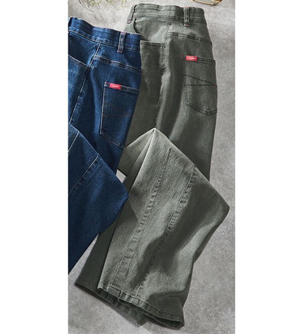 ルフラン（ルフラン）の「旬顔で楽ちん。カーブデニムパンツ（フルレングスパンツ）」｜グレー