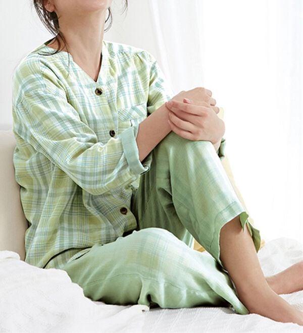 LAVIENNE（ラヴィエンヌ）の「【オーガニックコットン使用】綿１００％Ｗガーゼのルームパジャマ（パジャマ・ルームウェア）」｜詳細画像