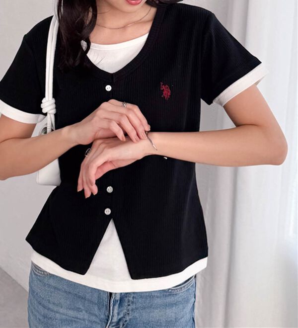 RANAN（ラナン）の「＜U.S.POLO ASSN.＞バイカラーレイヤード風カットソーTシャツ（カットソー）」｜詳細画像