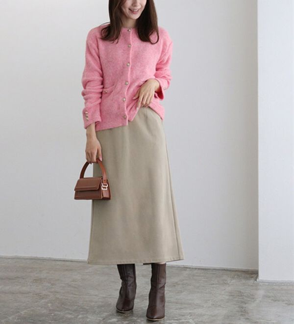 Pierrot（ピエロ）の「丈と柄が選べるカシミヤタッチＩラインスカート（ロングスカート）」｜詳細画像