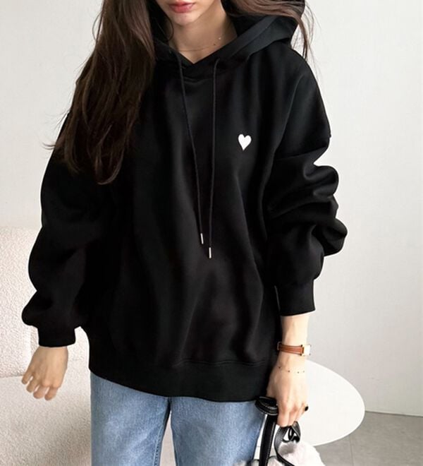 GeeRA（ジーラ）の「ハート刺繍裏起毛スウェットパーカー（パーカー）」｜詳細画像