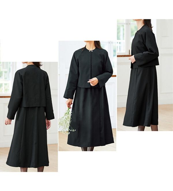 BELLUNA（ベルーナ）の「洗える！ケープ風ジャケットワンピースアンサンブル（ブラックフォーマル（喪服・礼服））」｜詳細画像