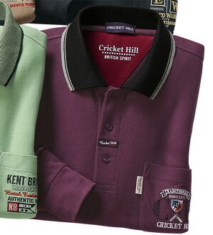 「選べるブランド長袖ポロシャツ（メンズポロシャツ）」｜ボルドー(抗菌)