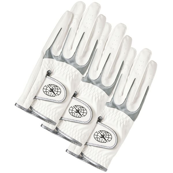 「＜トランスコンチネンツゴルフ＞ゴルフグローブ３枚セット（メンズスポーツ用品）」｜ホワイト