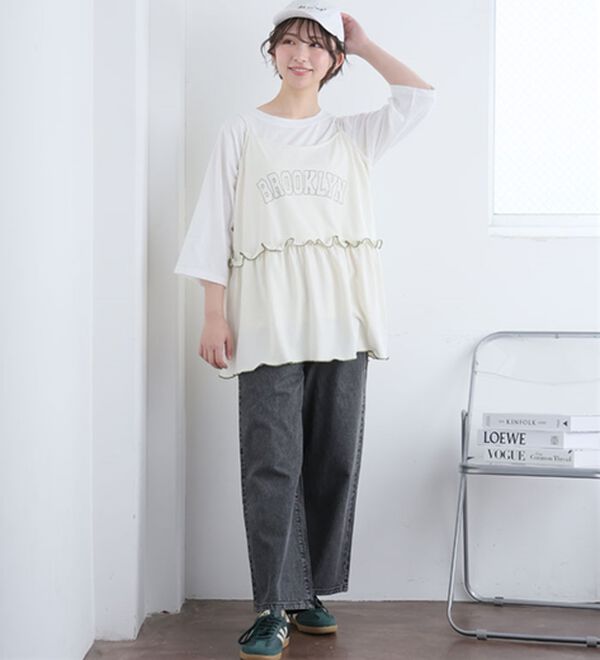 A HAPPY MARILYN（アハッピーマリリン）の「【Ｍ～７Ｌ】【選べる丈】【夏でも穿きたい】美脚＆美尻が叶う 優勝！ 着痩せ ワイドパンツ（ワイドパンツ・ガウチョ）」｜詳細画像