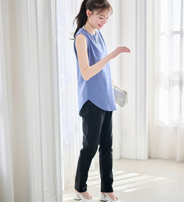 RANAN（ラナン）の「ひんやり！＜BC＞綿100％タンクトップ【選べる着丈】（カットソー）」｜詳細画像