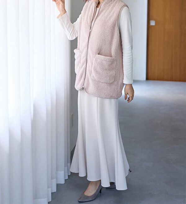 LAVIENNE（ラヴィエンヌ）の「ふわふわ暖かフリースベスト（ベスト）」｜詳細画像