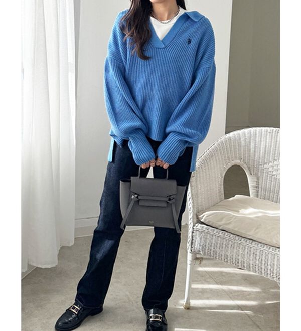 GeeRA（ジーラ）の「【ＵＳ．ＰＯＬＯ　ＡＳＳＮ】ポロデザインニット（ニット・セーター）」｜詳細画像