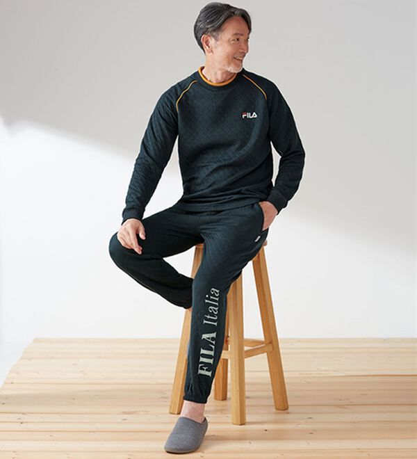 「【２着組】＜フィラ＞肌側綿１００％スポーティパジャマ（メンズルームウェア）」｜詳細画像