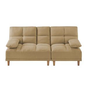 iellio（イエリオ）の「テーブル付３ＷＡＹソファベッド＜３人掛け・クッション付・ドリンクホルダー付・リクライニング・テーブルソファ・脚付きソファ＞（ソファ）」｜モカブラウン