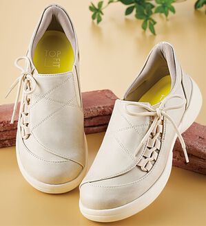 「トップフィット　手を使わず履ける楽ちん防水シューズ（スリッポン）」｜アイボリー