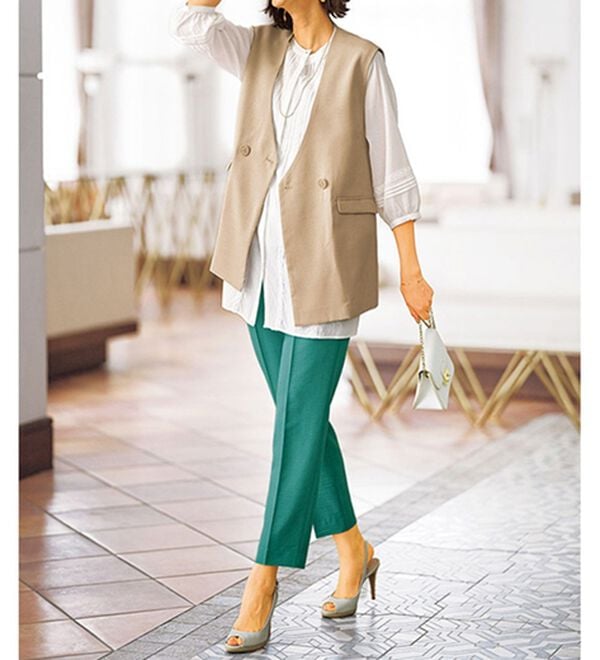 BELLUNA（ベルーナ）の「シアー素材レースピンタックシャツチュニック（チュニック）」｜詳細画像