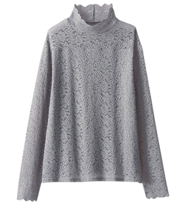 BELLUNA（ベルーナ）の「重ね着を楽しむ冬インナー！レースプルオーバー（カットソー）」｜詳細画像