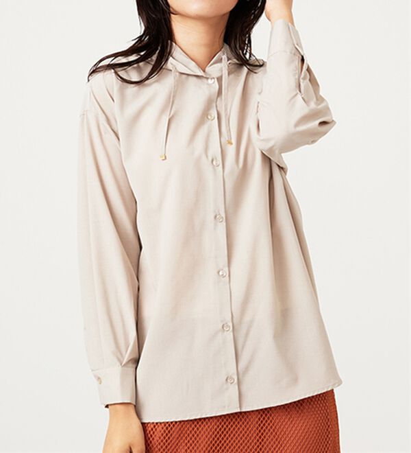 BELLUNA（ベルーナ）の「シアー素材フードデザインシャツ（シャツ）」｜詳細画像