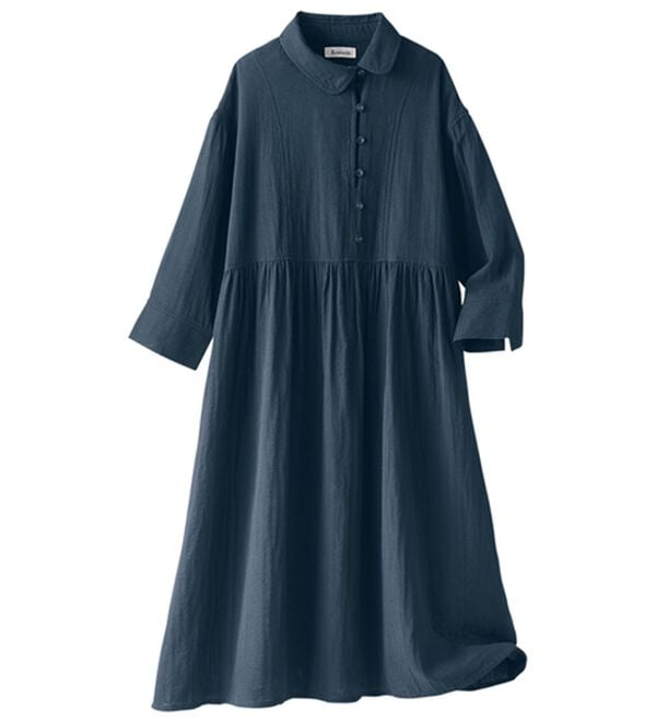 BELLUNA（ベルーナ）の「＜＆ｃｏｃｏｃｈｉ＞綿１００％ダブルガーゼ素材ゆったりワンピース（シャツワンピース）」｜詳細画像