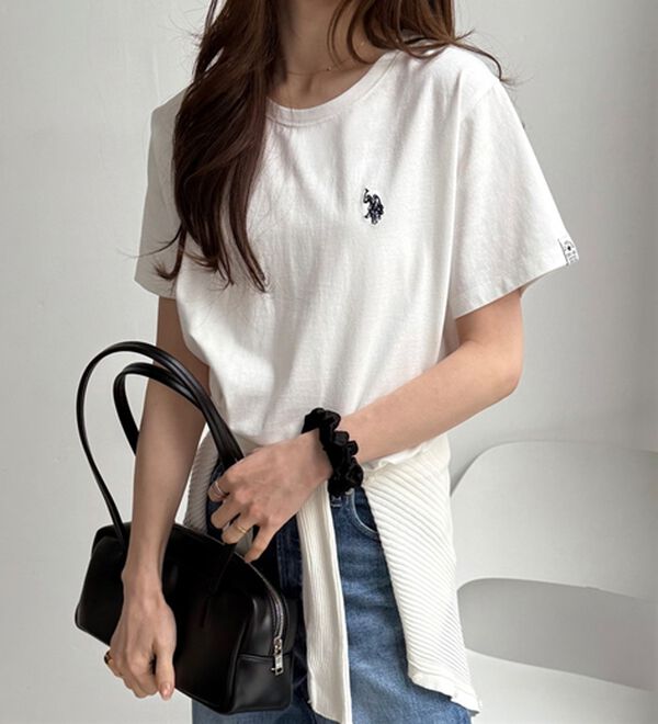 GeeRA（ジーラ）の「【ＵＳ．ＰＯＬＯ．ＡＳＳＮ】接触冷感ワンポイント刺繍Ｔシャツ（Tシャツ）」｜詳細画像