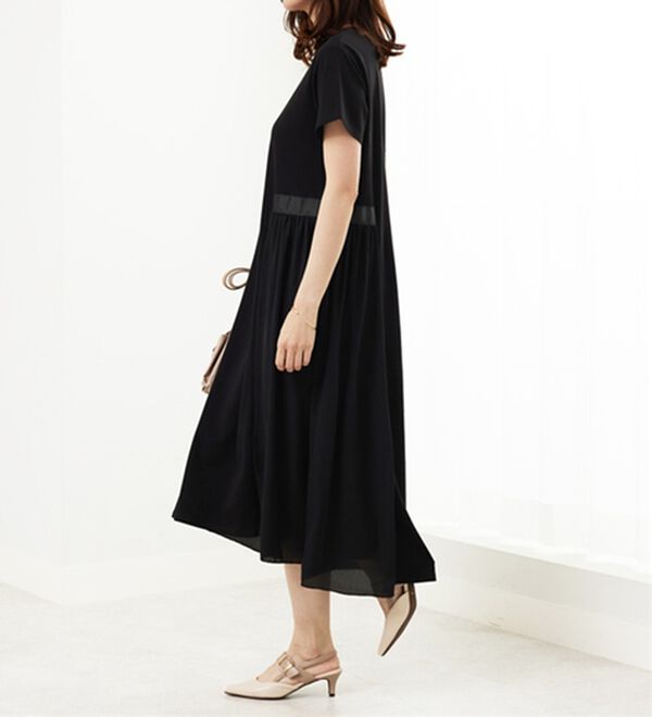 BELLUNA（ベルーナ）の「【Ｌａｇｒｉｌｕａ】サイドシフォン使いギャザー切替ワンピース（その他ワンピース）」｜詳細画像