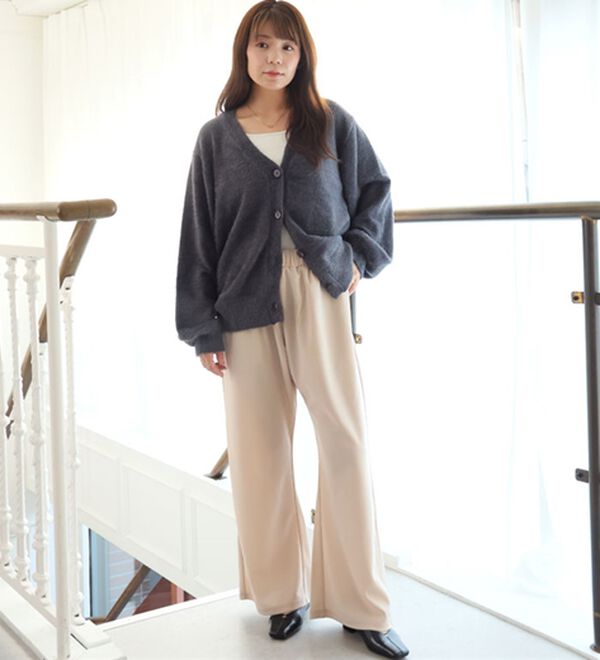 A HAPPY MARILYN（アハッピーマリリン）の「【大きいサイズ】【Ｌ～８Ｌ/選べる２丈】さらっと美脚ゆるカーブパンツ（ワイドパンツ・ガウチョ）」｜詳細画像