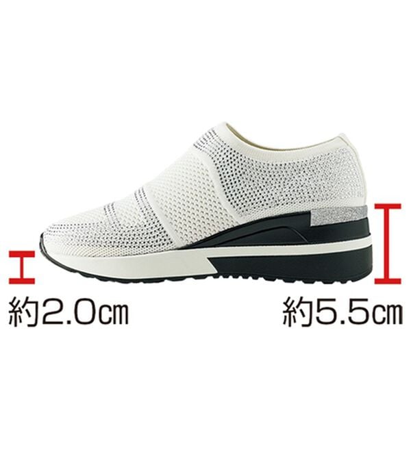 ルフラン（ルフラン）の「ビジューが煌めく美脚ニットスニーカー（スリッポン）」｜詳細画像